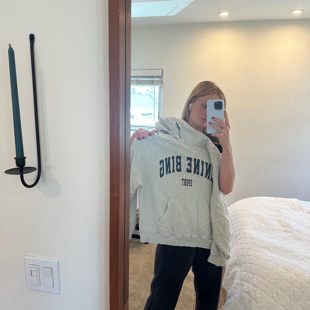 Anine Bing Sport Light Gray Hoodie